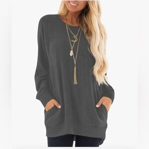 Stylish long sleeve tunic top for leggings XL